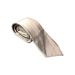 Oscar de la Renta Mens 100% Silk Fabric Tie Chocolate w/ Cream Colored Design